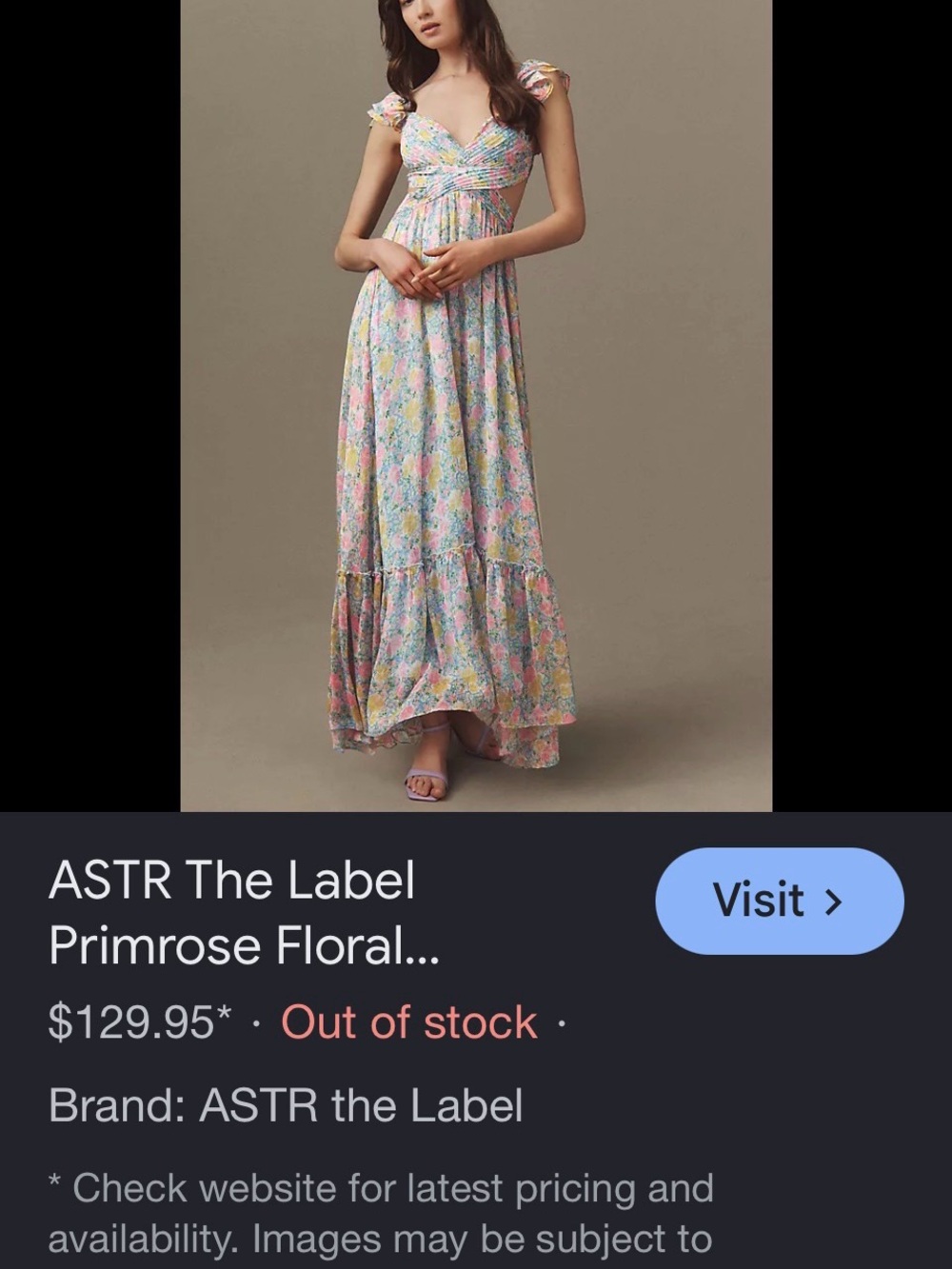 Astr The Label Pastel Floral Maxi Dress in Pink, Yellow & Blue - Picture 7 of 7